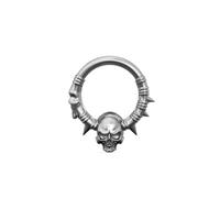 PUNKYOUTH Titanium Septum Clicker 16G Nose Ring Hoop Surgical Steel Gothic Skull Bat Moth Serpent Flower Stag Helix Cartilage Earrings Daith Rook Hinged Segment Alternative Body Piercing Jewelry