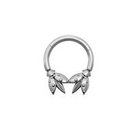 PUNKYOUTH Titanium Septum Clicker 16G Nose Ring Hoop Surgical Steel Gothic Skull Bat Moth Serpent Flower Stag Helix Cartilage Earrings Daith Rook Hinged Segment Alternative Body Piercing Jewelry