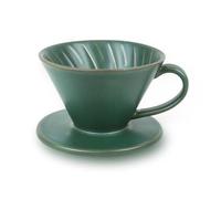 PUNNIO Ceramic Coffee Dripper, Portable Pour Over Coffee Dipper for V60, Reusable Porcelain for Travel, Home, Office (Olive Green)