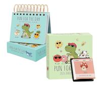 Punnys Motivational Desk Calendar 2026,Funny Desk Calendar 2026,Daily Tear-Off Pun Of The Day Jokes & Inspirational Quotes,Funny Positive Quotes Flip Desktop Calendar for Office & Home (A+B)