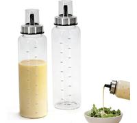 Punorric 2-Pack Salad Dressing Shaker with lid - 500ml/17.6oz Borosilicate Glass Sauce Bottle, Leak-Proof Oils Vinegars & Salad Dressings Container, Condiment Bottle for marinades, Honey, Syrup - B