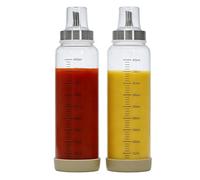 Punorric 2-Pack Salad Dressing Shaker with lid - 500ml Borosilicate Glass Sauce Bottle, Oils Vinegars & Salad Dressings Container, Condiment Bottle for marinades, Honey, Syrup
