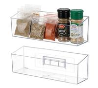Punorric 2 Pack Spice Rack - Wall Mounted Spice Rack for Inside Cupboard Door, PET Seasoning Organizer, No-Drill Seasoning OrganizerFor Inside Cupboard, Kitchen Door Storage Shelf