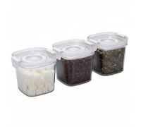 Punorric 3 Pack Tea Coffee Sugar Canisters, 700ML Airtight Tea and Coffee Canisters with Lid Clip Locking, Stackable Dry Food Storage Organiser with Wide Mouth For Kitchen Pantry