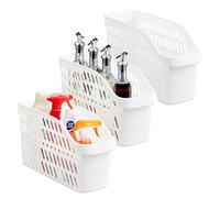 Punorric 3 Pack Under Sink Organiser with Wheels, Pull Out Under Sink Storage for Kitchen Storage & Organisation, Kitchen Cupboard Organiser Multi-Purpose Bathroom Cabinet Baskets for Cleaning Supplie
