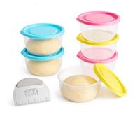 Punorric 6-Piece Pizza Dough Ball Box Set with Lids Dough Proofer & Bread Proofing Box, Small Dough Proofing Storage Organizer Pizza Making Accessories for Home Kitchen with Scraper