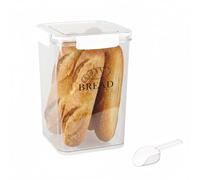 Punorric Airtight Bread Bin, 5L Clear Tall Bread Box with Sealed Lid and Spoon, Plastic Stackable Food Storage Containers with Wide mouth, Kitchen Storage Bin for Homemade Toast Bagel, Bpa-Free