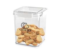 Punorric Biscuit Tin with Lid, 4L Airtight Biscuit Barrel for Kitchen, Clear Cookie Jar with Wide Mouth, Stackable Sweet Jars for Candy Buffet, Food Storage Container For Biscuits and Snacks BPA-Free