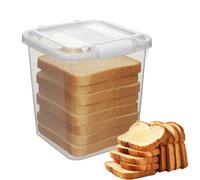 Punorric Bread Bin - Plastic Bread Storage Containers, Clear Bread Bins for Kitchen, Airtight Breadbin for Homemade Toast, Bagel, Donut Cookies Kitchen Containers for Counter Corner, Cabinet - White