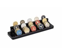 Punorric Challenge Coin Display, Acrylic Coin Display Stand for Military Display Stand Collection, Matte Black Desktop Shelf Organiser, Commemorative Storage Rack (Coins Not Included)