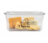 Punorric Cheese Storage for Fridge 2.3L Clear Cheese Container with Lid, Airtight Storage Box with Drain Tray, Stackable Mold-Resistant Fridge Organiser for Chunks & Slices, BPA-Free