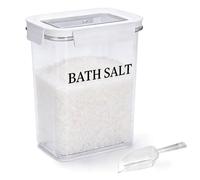 Punorric Clear Bath Salt Jar with Scoop, 1.8L Storage Jars with Lip, Bath Bomb Dispenser Bathroom Organizers and Bathroom Decor and Accessories for Women