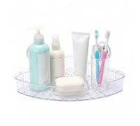 Punorric Corner Shower Caddy Suction, Clear No-Drilling Bathroom Shelves, Removable Wall Mounted Shower Corner Shelves with Draining Holes, Heavy Duty Bathroom Caddy for Shampoo Toiletries Soap