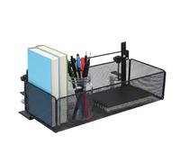 Punorric Desk Organiser, Metal Mesh Clamp-On Style Under Desk Drawer, No Drilling Large Capacity Office Supplies Organizer, Office Accessories Holder for Workspace Home and Multiple Scenes