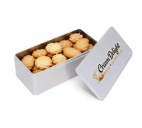 Punorric Empty Metal Cream Cracker Storage Container Airtight Cracker Tin, Decorative Storage Tin With Lid, Biscuit Tins for Baking Snacks, Biscuits, Cookies, Sweets, Cakes and Present Packaging