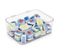 Punorric Flip-Up Dishwasher Tablet Storage Clear Dishwasher Pods Container 4.5L Large Capacity, Laundry Storage Containers to Store Washing Pods Bath Bombs for Kitchen, Laundry and Bathroom