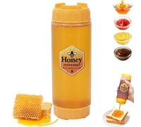 Punorric Honey Dispenser 500ml - Plastic Honey Squeeze Jar, Syrup Dispenser Refillable Plastic Bottles for Storing, Dispensing Syrup, Home Cooking & Catered Events