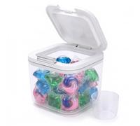 Punorric Laundry Pods Container Clear Washing Powder Dishwasher Washing Pods Storage Container with Push Up Lid Tablet Storage for Laundry Room, Bathroom, Kitchen Organization
