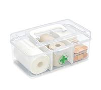 Punorric Medicine Storage Box - Detachable Dividers First Aid Box Empty, Foldable Handle Medical Box & Home First Aid Kit, Transparent Medicine Organiser for Home/Travel/Office-Type B