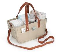 Punorric Nappy Caddy Stylish Diaper Caddy Portable, Large Felt Baby Basket with Removable Dividers & Shoulder Strap, New Born Baby Essentials Organiser for Changing Table, Nursery & Car