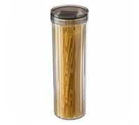 Punorric Pasta Storage Containers, 1.8L Clear Tall Spaghetti Storage Jar with Lid, Airtight Round Pasta Containers for Kitchen, Multi-Purpose Leakproof Spaghetti Jar for Noodles, Cereal, Flour