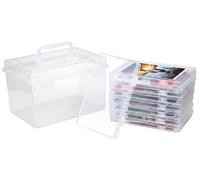 Punorric Photo Storage Boxes - Photo Organiser Box 8 Inner Small Boxes 4x6, Clear Craft Storage & Memory Box with with lids for Cards Pictures Stamps Office Supplies