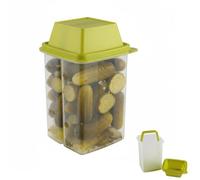 Punorric Pickle Jar with Strainer Insert, 1500ml Airtight Kimchi Container with Leak Proof and Lid, BPA-Free Fermentation Jars for Fridge, Plastic Pickling Jars for Fresh Fruit or Pickled Vegetables