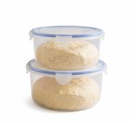 Punorric Pizza Dough Proofing Box 2-Piece Dough Proofer & Bread Proofing Box, Round Dough Proofing Storage Organizer with Lid Stackable Fermentation Containers