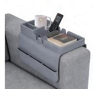 Punorric Silicone Couch Cup Holder - Anti-Slip Couch Caddy & Sofa Tray, Armchair Tray with Drink/Phone Holder, Sofa Organiser Caddy for Home/RV/Outdoor Movie Nights