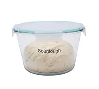 Punorric Sourdough Starter Jar,Deep Glass Pizza Proofing Box with Lid, Sour dough Bread Baking Supplies, Perfect for Homemade Bread, Pancakes, Pizza and Naan-2L Wide Mouth Easy to Use