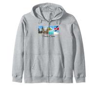 Punta Cana Beach Souvenir Dominican Republic Retro Zip Hoodie
