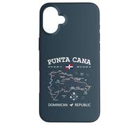 Punta Cana Dominican Republic Map Flag Travel Coordinates Case for iPhone 16 Plus