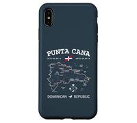 Punta Cana Dominican Republic Map Flag Travel Coordinates Case for iPhone XS Max