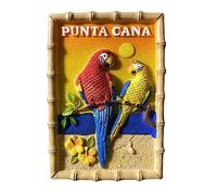 Punta Cana Dominican Republic Parrots Refrigerator Magnet Travel Souvenir 3D Fridge Decoration Magnetic Sticker Craft Collection