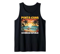 Punta Cana Dominican Republic Vintage Sunset Surfer Tank Top