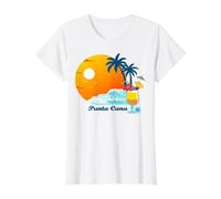 Punta Cana Palms Cocktail Beach Souvenir Dominican Republic Value Graphic T-Shirt, Women, White, M