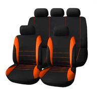 Punxdda Car Seat Covers Car Seat Cover Polyester Fabric 2/4/9 Piece Set Four Season Universal Front/Rear Car Seat Cushion(5 seat orange)