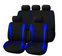 Punxdda Car Seat Covers Car Seat Cover Polyester Fabric 2/4/9 Piece Set Four Season Universal Front/Rear Car Seat Cushion(5 seat blue)