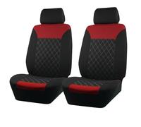 Punxdda Car Seat Covers Universal Polyester Quilted Embroidery Car Seat Cover Interior Accessories Car Seat Covers Full Set(Red A)
