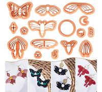 Puocaon Luna Moth Polymer Clay Cutters - 16 Shapes for Earrings, Necklaces & More - Adults, Non-Foldable