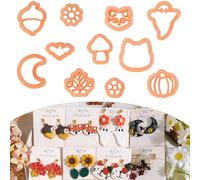 Puocaon Polymer Clay Cutters - 11 Pcs Maple Leaves Clay Cutters for Jewelry Making, Cat Fox Shape Clay Earring Cutters, Polymer Clay Earrings Making, Acorn Pumpkin Autumn Fruit Clay Earrings Studs