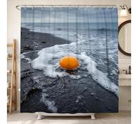 PUOJIEAT 3D Beach Shower Curtain Mould proof Resistant Ocean Bathroom Curtain Waterproof Shower Curtains Washable Bath Curtains with Hooks for Wet Room, 200 x 220 cm 1219-ZUA