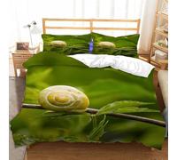 PUOJIEAT 3D Double Duvet Cover Snail Soft Microfiber Bedding Sets Snail Quilt Cover 200x200 cm and 2 Pillowcases 50x75 cm Adults Kids Printed Bedroom Bed Set r.4327