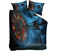 PUOJIEAT 3D Duvet Cover Darts Bullseye Soft Microfiber Bedding Sets Reversible Dart Board Quilt Cover 150x200 cm and 2 Pillowcases 50x75 cm Adults Kids Printed Bedroom Bed Set t.1077