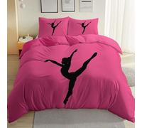 PUOJIEAT 3D Super King Duvet Cover Reversible Gymnastics Soft Microfiber Bedding Sets Gymnastics Girl Quilt Cover 260x220 cm and 2 Pillowcases 50x75 cm Adults Printed Bedroom Bed Set r.690