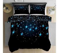 PUOJIEAT 3D Super King Duvet Cover Stars Soft Microfiber Bedding Sets Reversible Starry Sky Quilt Cover 260x220 cm and 2 Pillowcases 50x75 cm Adults Printed Bedroom Bed Set r.1428