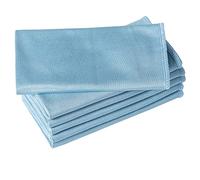 Puomue 6 Pack Microfiber Glass Cleaning Cloth, 16 Inch X 16 Inch, Lint Free Quickly Clean Window, Glasses, Windshields, Mirrors, and Stainless Steel, Blue