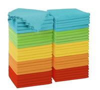 Puomue Microfiber Cleaning Cloth, 50 Pack Cleaning Rags with 5 Color Assorted, Absorbent and Lint Free Cleaning Cloth for Window, Household and Kitchen, 11.5"X11.5", (Blue/Yellow/Green/Orange/Red)