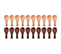 Puooifrty 20 Pieces Small Wooden Spoons Mini Condiments Sugar Seasoning Salt Teaspoon Coffee Tea Mustard Ice Cream Wood Spoons
