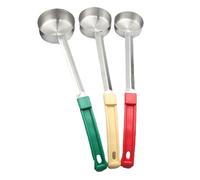 Puooifrty Stainless Steel Portion Control Solid Serving Spoon 3-Piece Combo Set 2Oz, 3Oz, 4Oz Flat Bottom Spoon